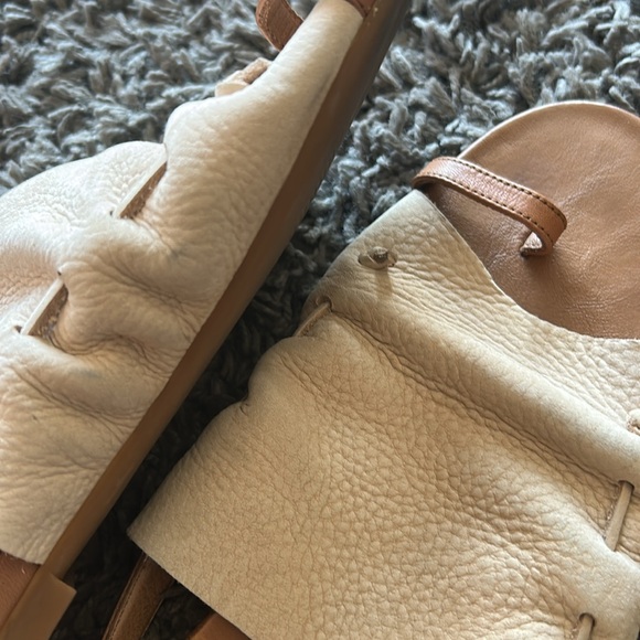 Miz Mooz Rain Soft Pebbled Leather Toe Loop Slingback Flat Sandal Size 38 - Picture 6 of 10